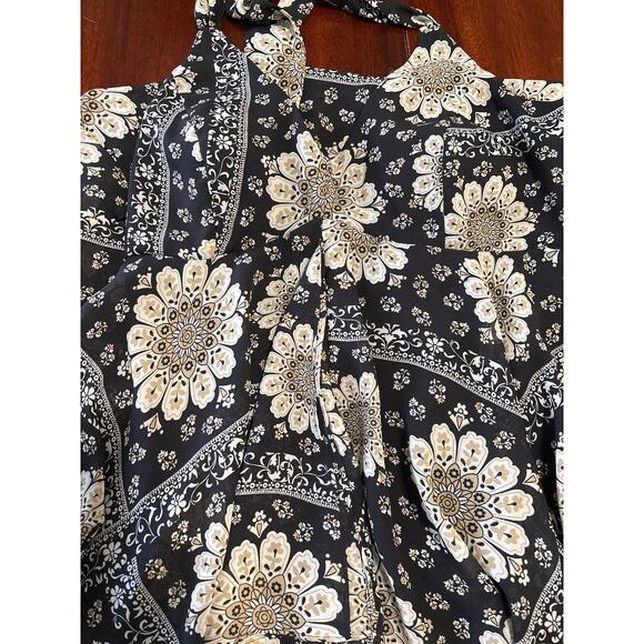 Robbie Bee Y2K Babydoll Halter Midi Dress Sz 14 Cottage Bohemian Hippie Floral - Picture 7 of 7